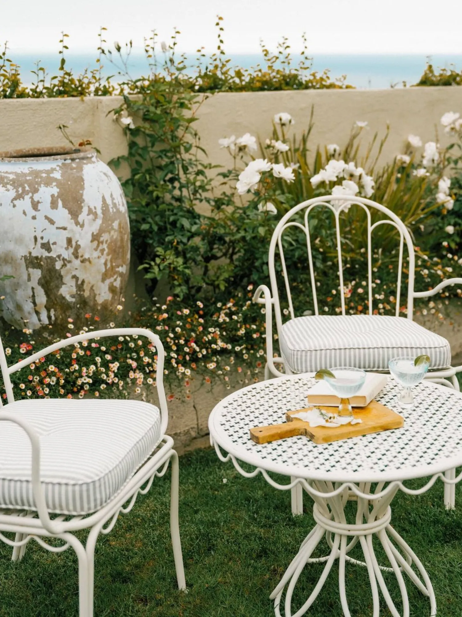 The Al Fresco Chair Cushion - Lauren'S Sage Stripe^Business & Pleasure Co. Discount