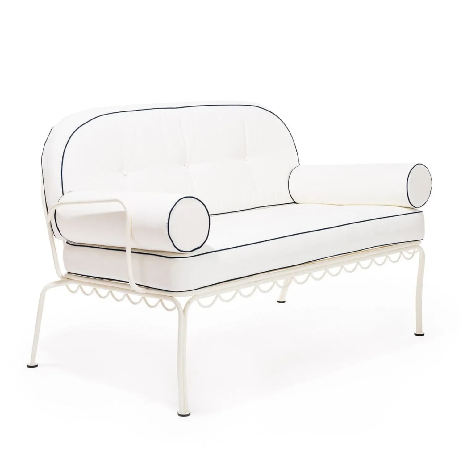The Al Fresco Love Seat Cushion Set - Rivie White^Business & Pleasure Co. New