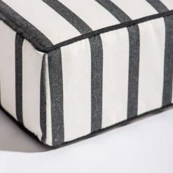 The Al Fresco Sun Lounger Cushion - Monaco Black Stripe^Business & Pleasure Co. New