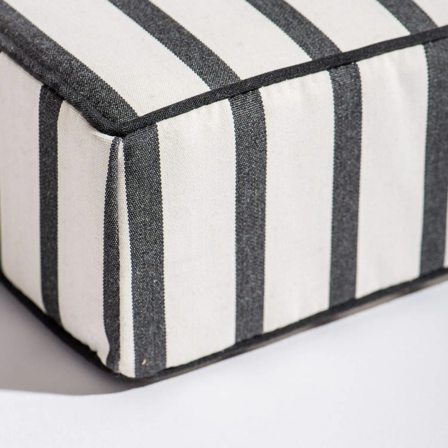 The Al Fresco Sun Lounger Cushion - Monaco Black Stripe^Business & Pleasure Co. New