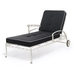 The Al Fresco Sun Lounger Cushion - Rivie Black^Business & Pleasure Co. Outlet