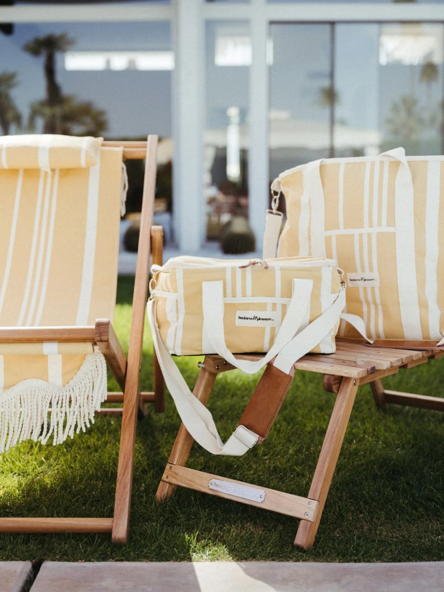 The Cooler Tote Bag - Vintage Yellow Stripe^Business & Pleasure Co. Online