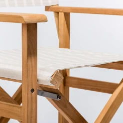 The Directors Chair - Table Height - Monaco Natural Stripe^Business & Pleasure Co. Outlet
