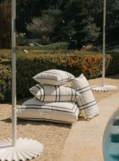 The Euro Throw Pillow - Malibu Black Stripe^Business & Pleasure Co. Discount