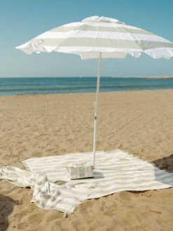 The Family Beach Umbrella - Sage Capri Stripe^Business & Pleasure Co. Sale