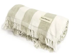 The Holiday Beach Blanket - Sage Capri Stripe^Business & Pleasure Co. New