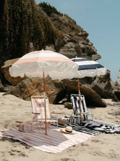 The Holiday Beach Umbrella - Pink Capri Stripe^Business & Pleasure Co. Discount