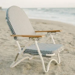 The Pam Chair - Laurens Navy Stripe^Business & Pleasure Co. Sale