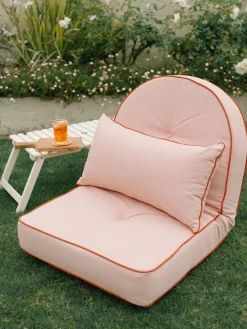 The Rectangle Throw Pillow - Rivie Pink^Business & Pleasure Co. Online