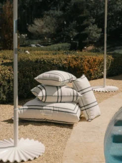 The Rectangle Throw Pillow - Malibu Black Stripe^Business & Pleasure Co. New
