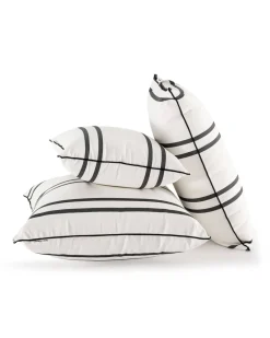 The Rectangle Throw Pillow - Malibu Black Stripe^Business & Pleasure Co. New